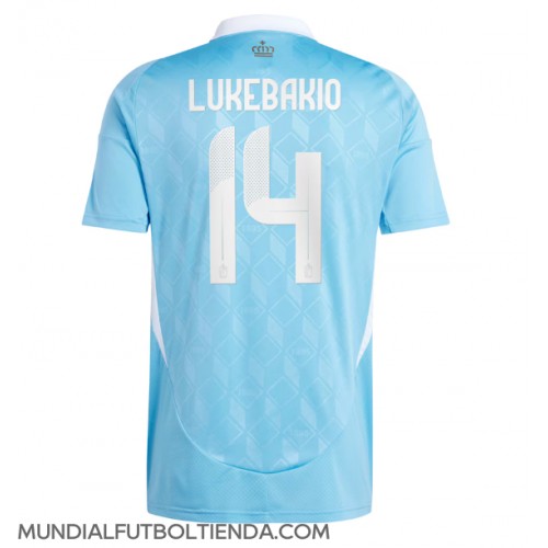 Camiseta Bélgica Dodi Lukebakio #14 Segunda Equipación Replica Eurocopa 2024 mangas cortas